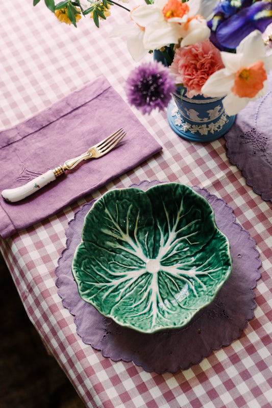 Lily Natural Dyed Embroidered Placemats