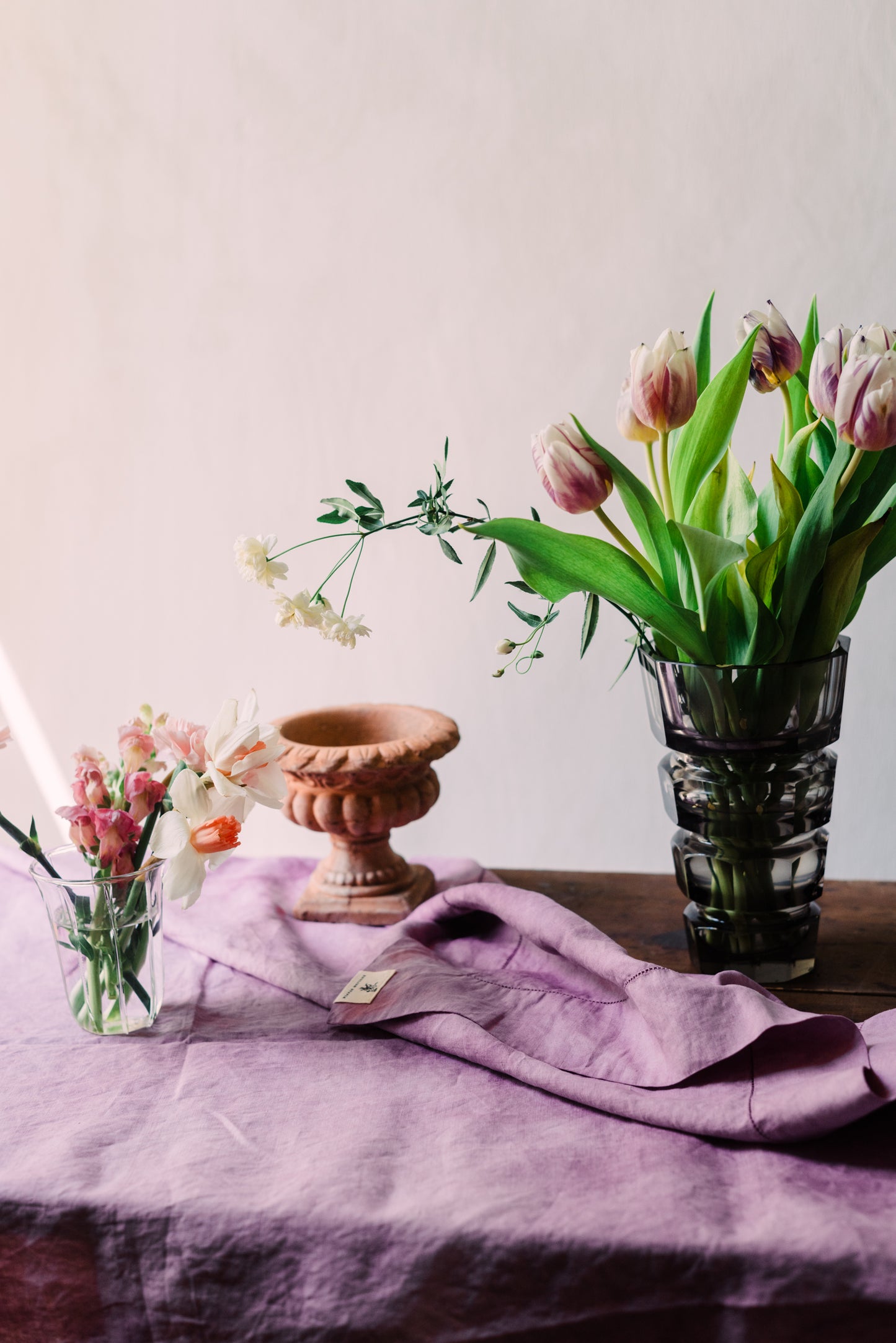 Flora Natural Dyed Monogrammed Tablecloth