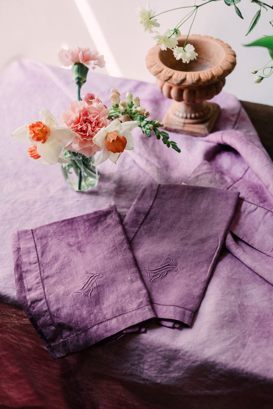 Katherine Natural Dyed Embroidered Napkins