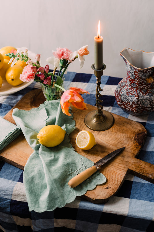 Marie Natural Dyed Embroidered Napkins