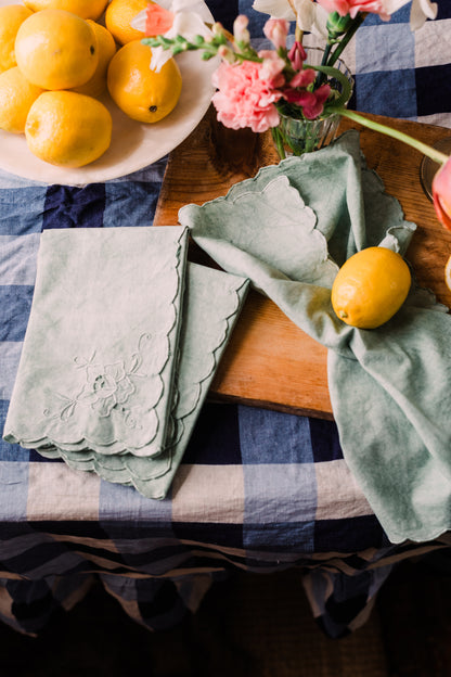 Marie Natural Dyed Embroidered Napkins