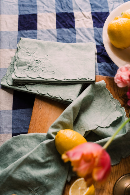 Marie Natural Dyed Embroidered Napkins